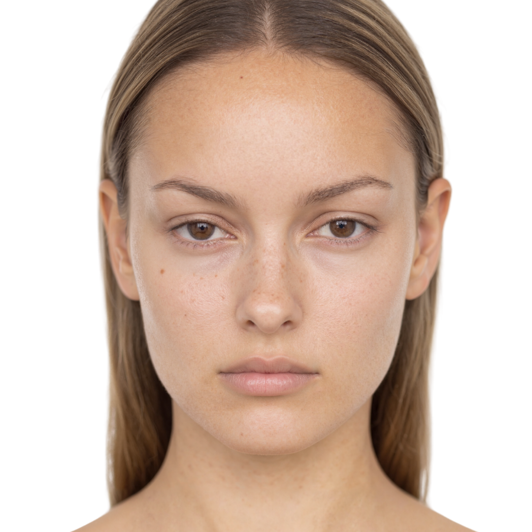 Model before applying CoreLash Celeste Collection self-adhesive lash clusters
