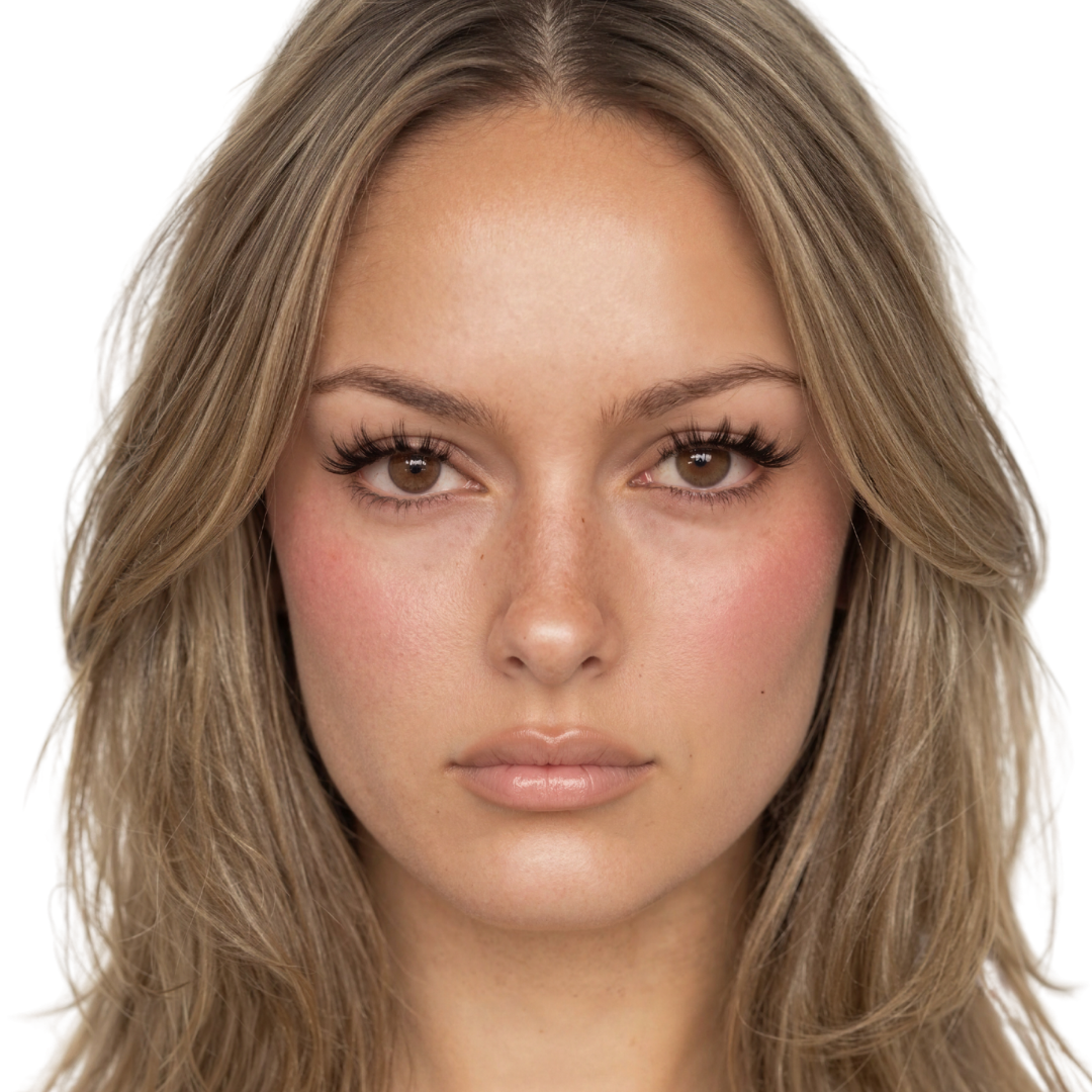 Model wearing CoreLash Pocket 007 lashes with a plush 3D Fluffy Doll effect