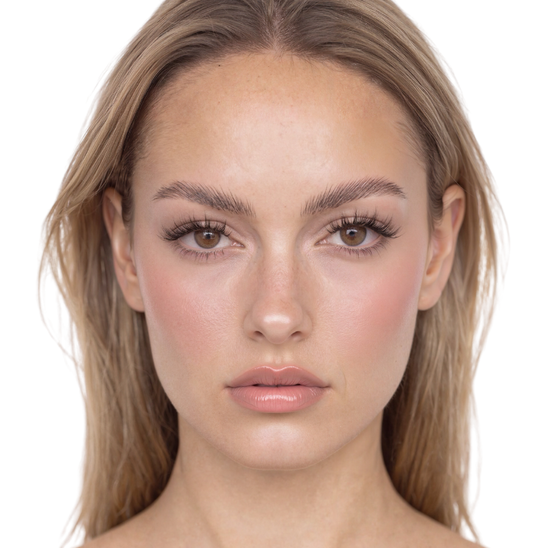 Model wearing CoreLash Pocket 008 lashes with a soft Natural Fluffy Doll effect