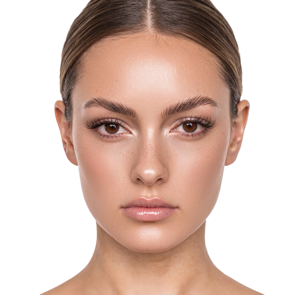 Model wearing CoreLash Pocket 010 lashes with a feathered Natural effect