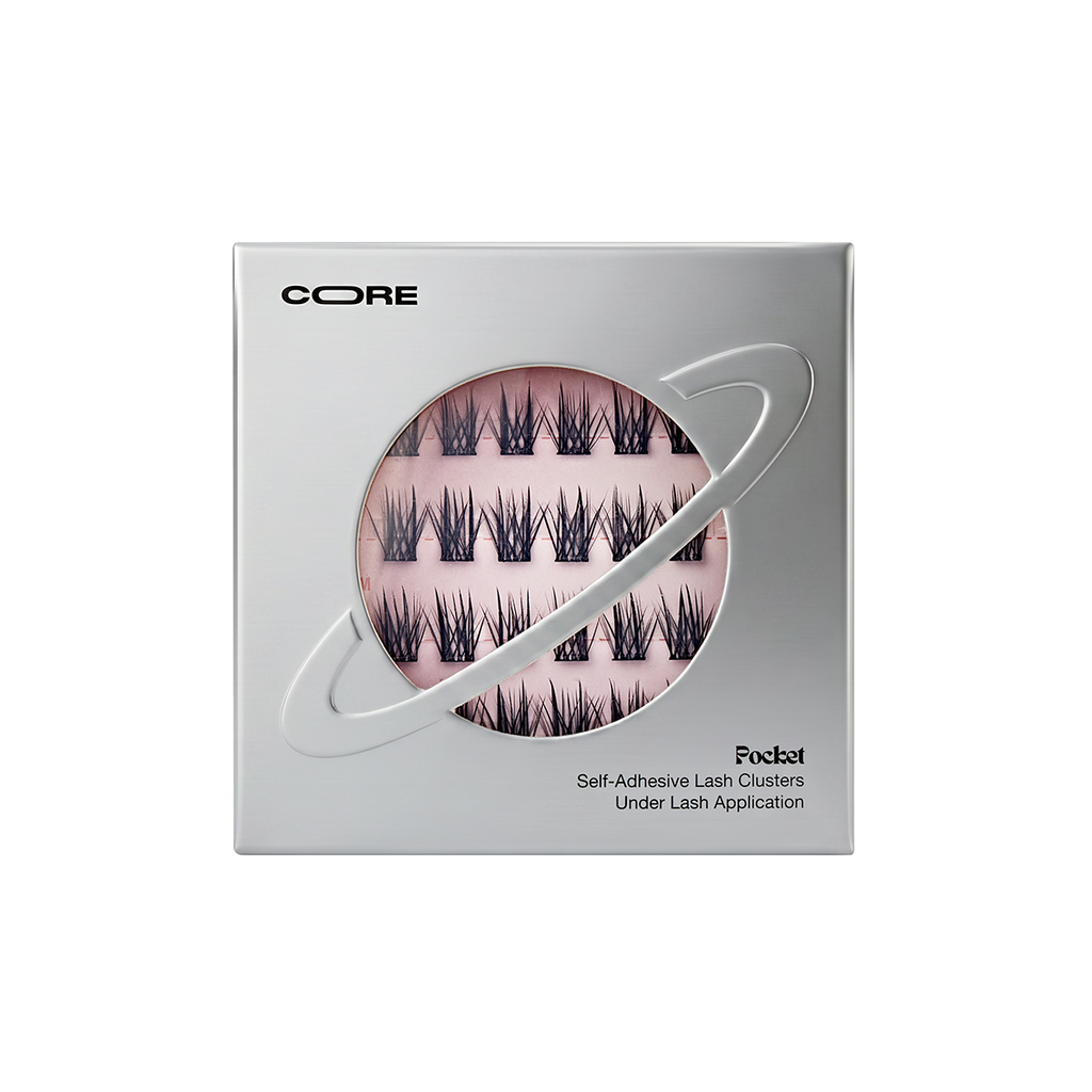 Closed CoreLash Pocket 010 package for Feathered Natural DIY self-adhesive lash clusters