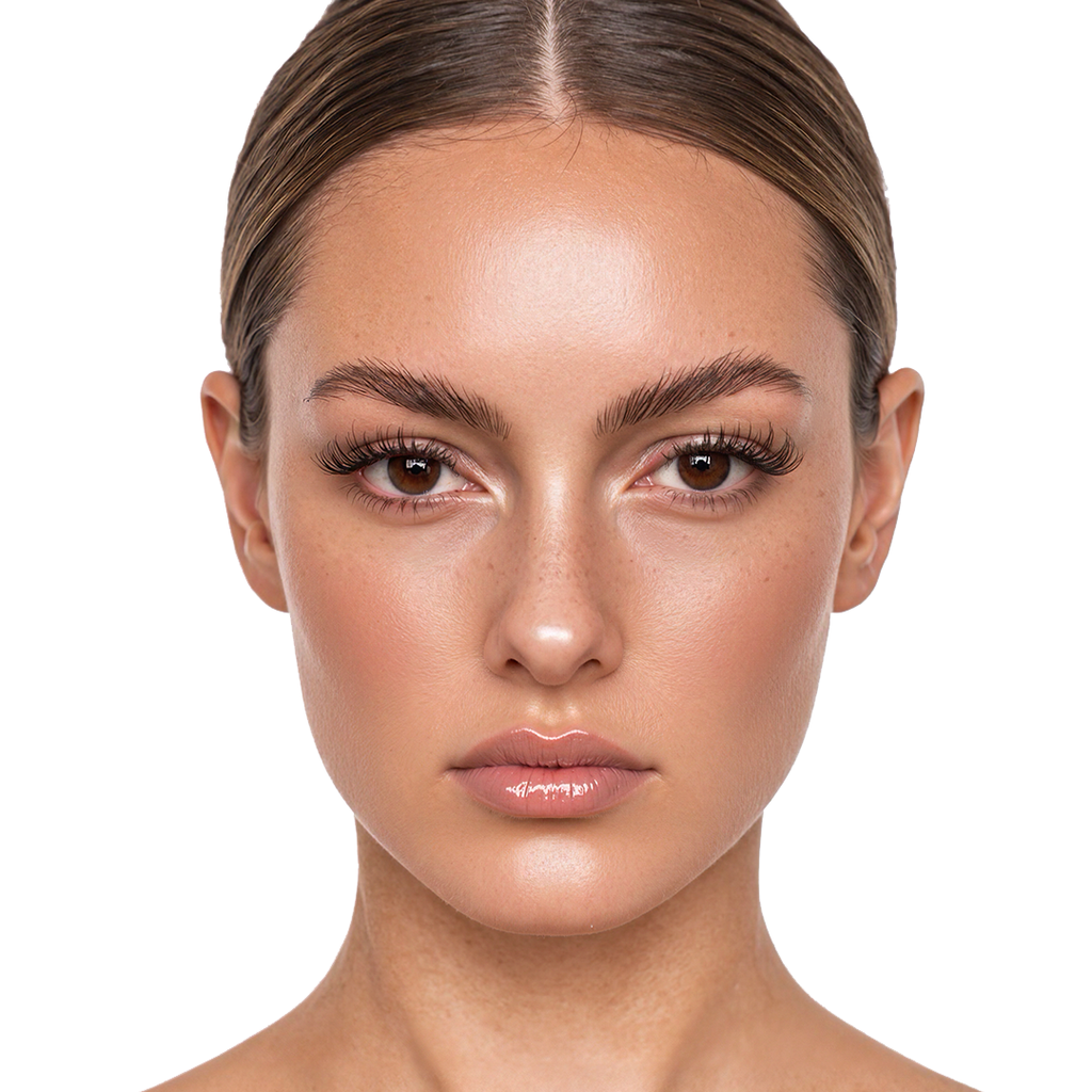 Model wearing CoreLash Pocket 011 lashes with an airy Wispy effect