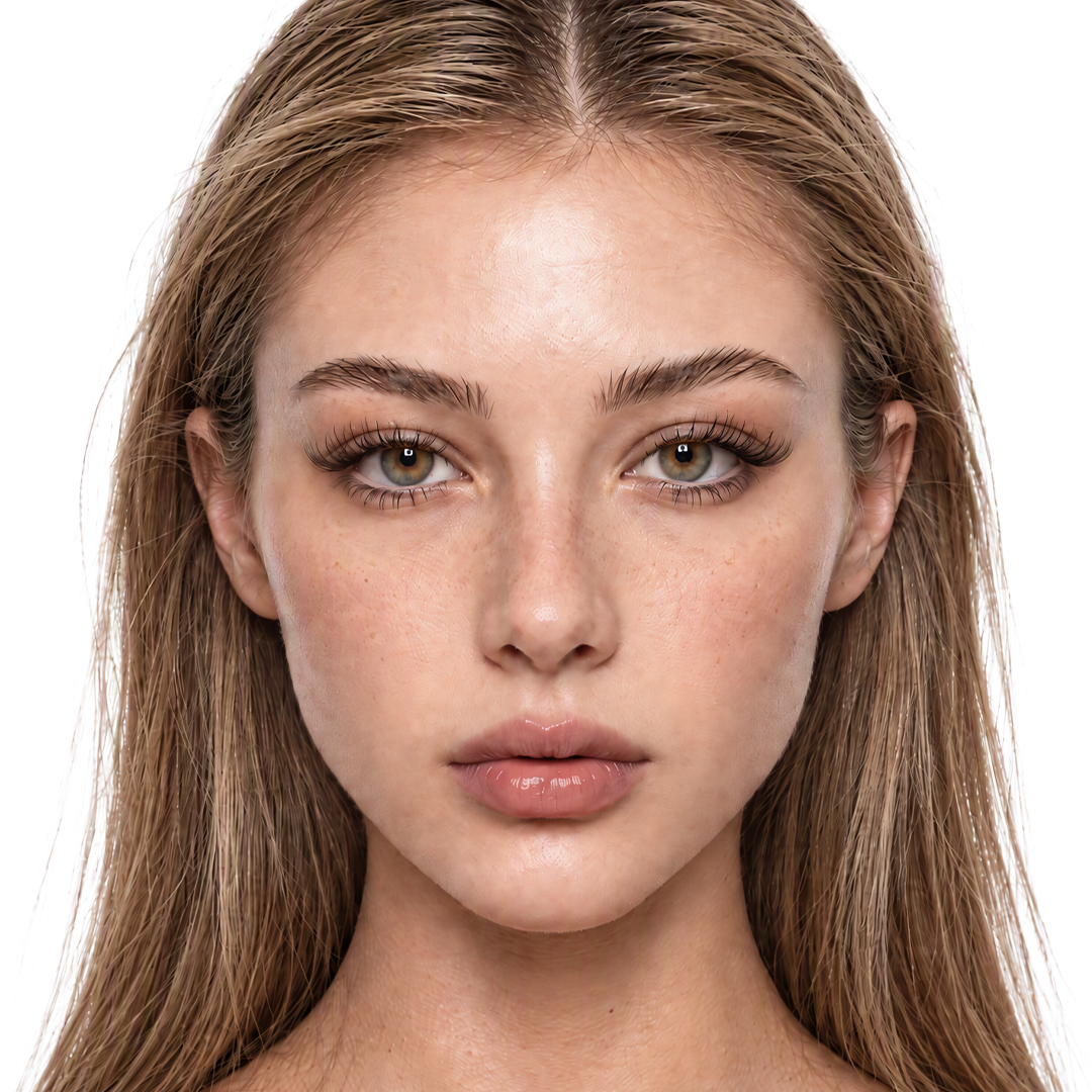 Model wearing CoreLash Pocket 012 lashes with a soft Natural Wispy effect