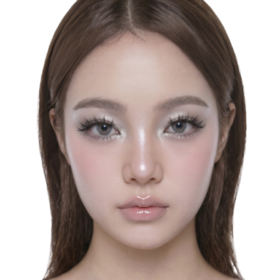 Model wearing CoreLash Pocket 016 lashes with a lifted Rabbit Tail Spiky Foxy effect