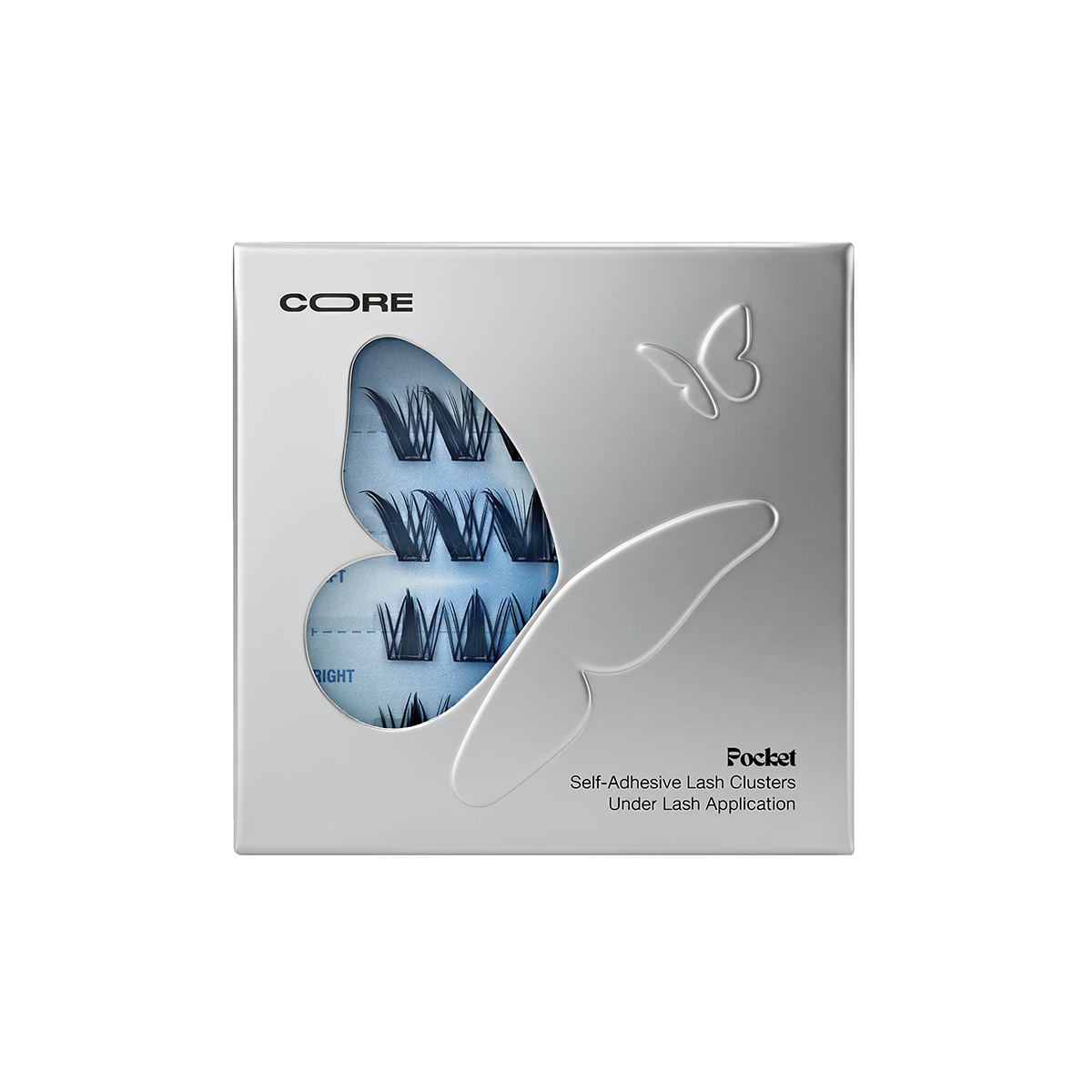 Closed CoreLash Pocket 016 package for Rabbit Tail Spiky Foxy self-adhesive lash clusters