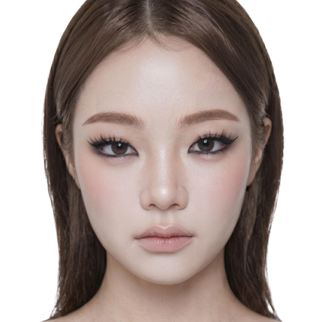 Model wearing CoreLash Pocket 018 lashes with an elongated Siren Gaze Wispy Foxy effect