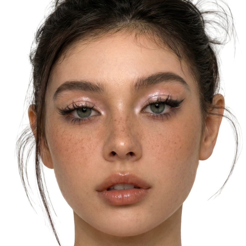 Close-up of a model after wear CoreLash Night 002 spike doll style self-adhesive lash