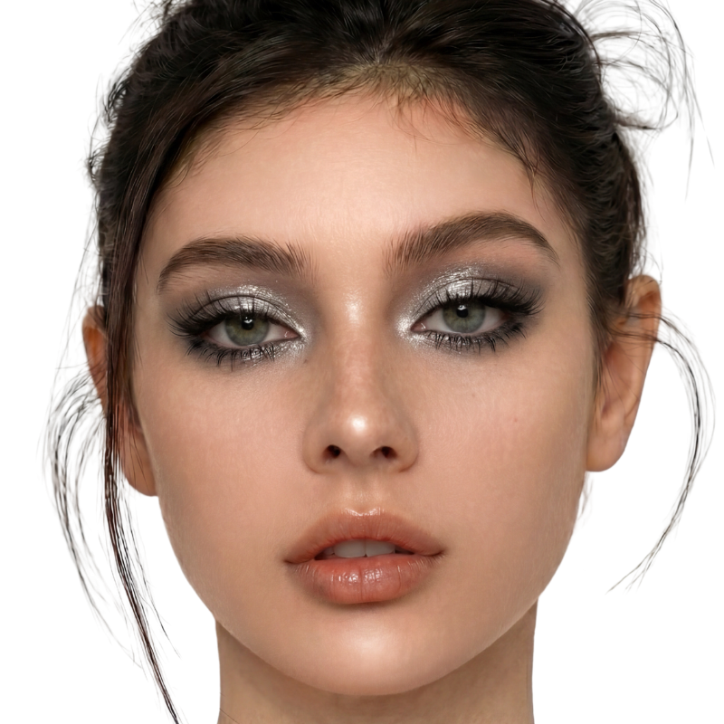 Close-up of a model after wear CoreLash Night 003 spike doll style self-adhesive lash
